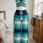 Ocean Wave Crochet Crop Top and Fringe Pants Pattern