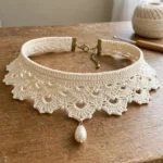 Ivory Pearl Bridal Lace Choker