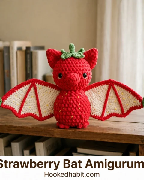 Strawberry Bat Amigurumi Free Crochet Pattern