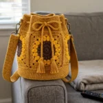 Sunflower Granny Square Bucket Bag