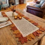 Autumn Rust Maple Leaf Table Runner