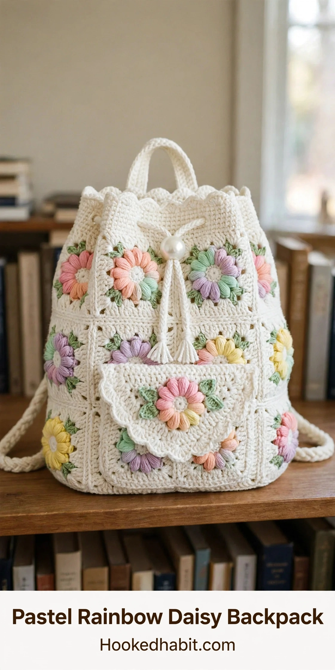 Pastel Rainbow Daisy Backpack