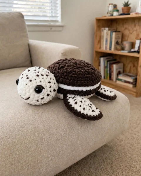 Oreo Cookie Turtle Amigurumi Free Crochet Pattern