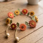 Sunset Dahlia Crochet Flower Bracelet