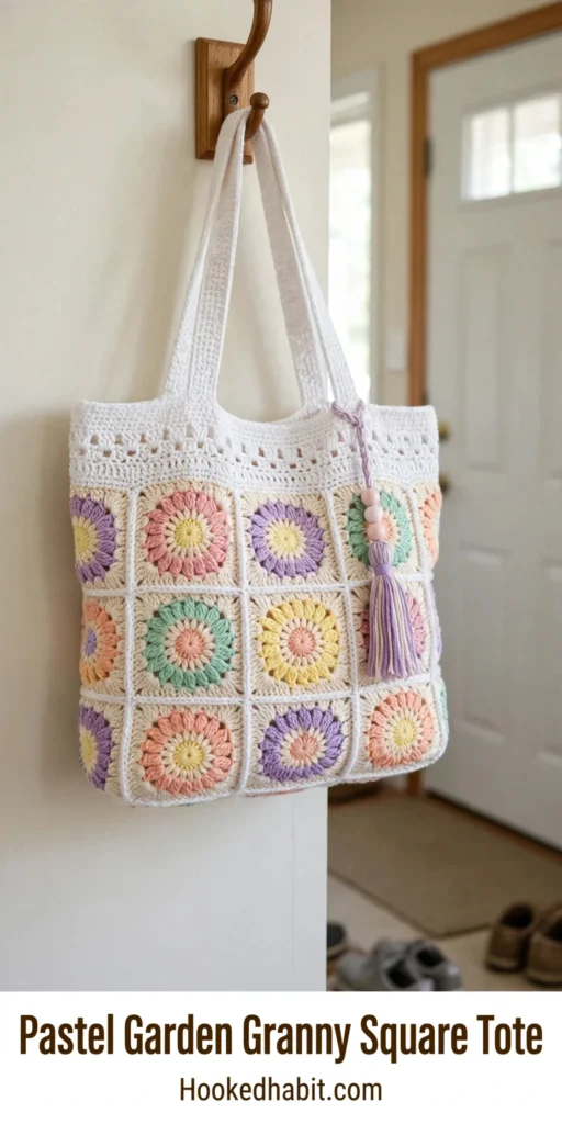 Pastel Garden Granny Square Tote