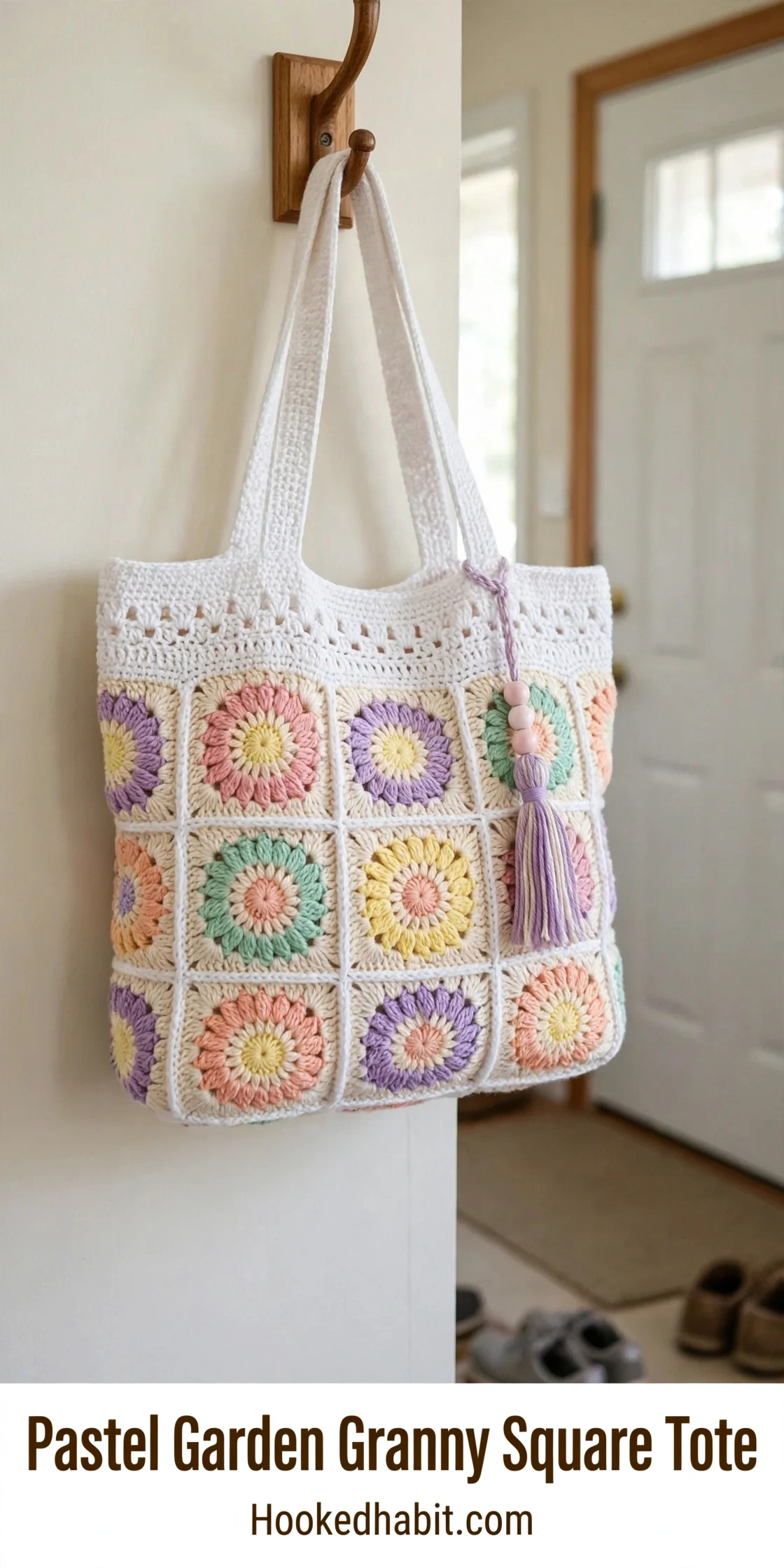 Pastel Garden Granny Square Tote
