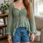 Sage Green Woodland Fairy Top