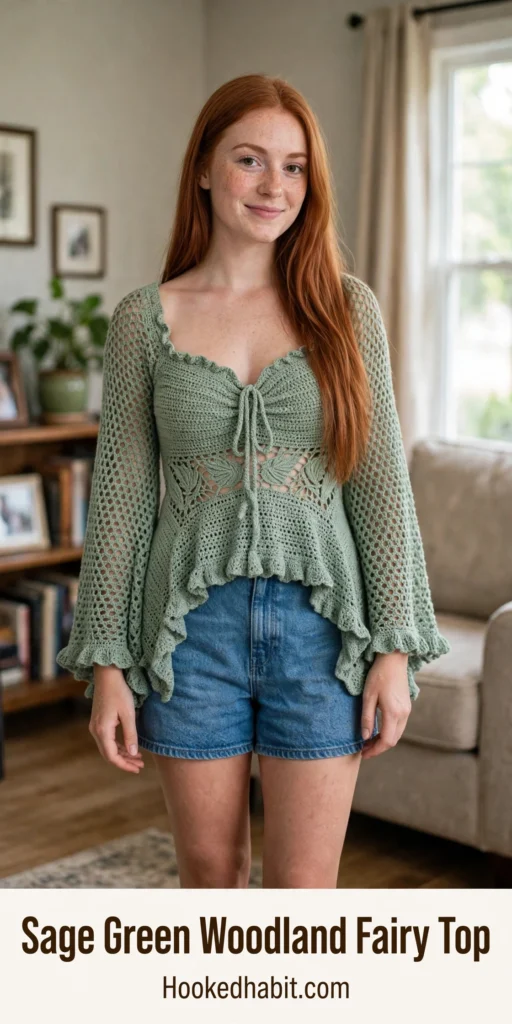 Sage Green Woodland Fairy Top