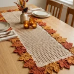Autumn Rust Maple Leaf Table Runner