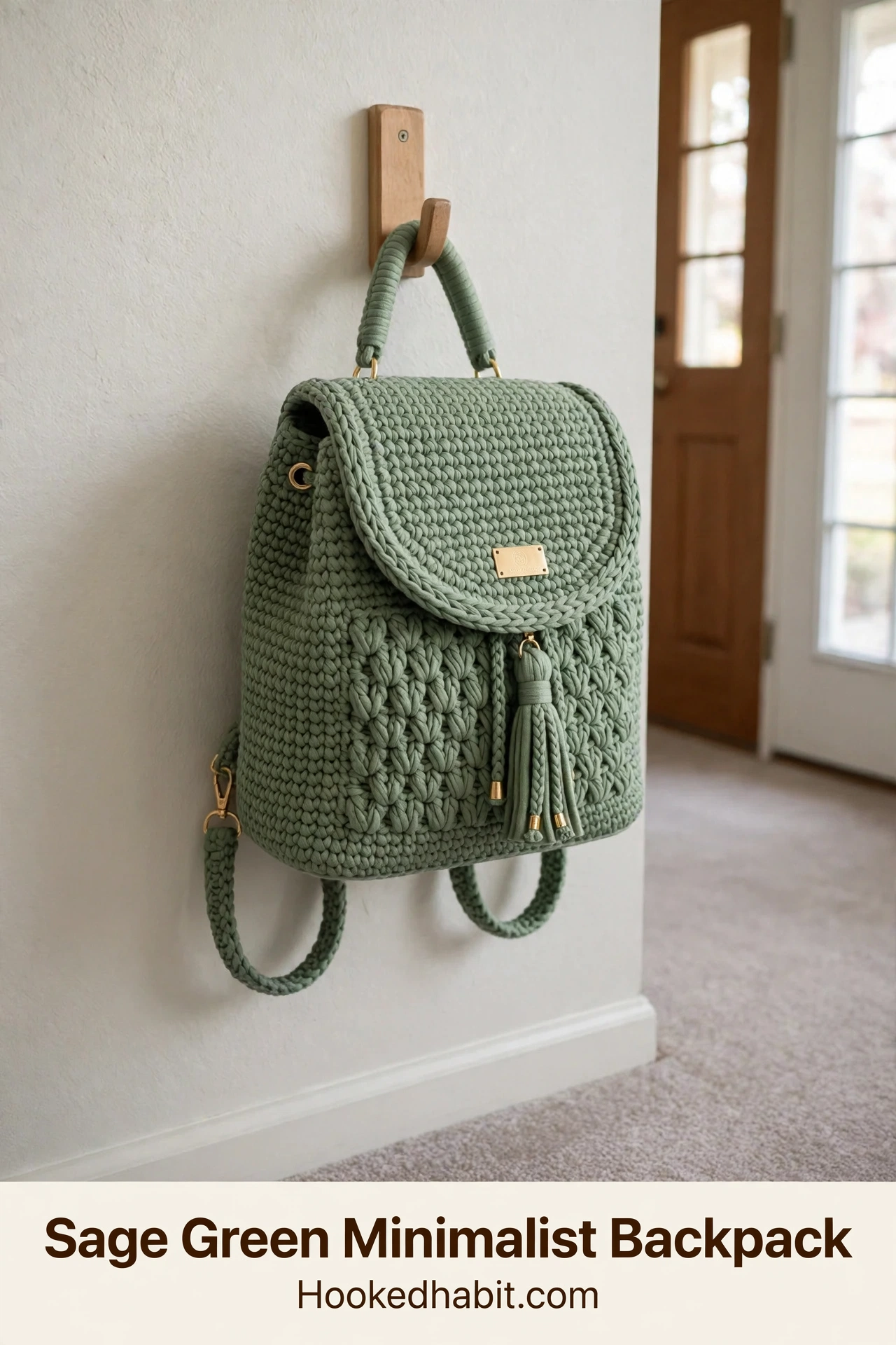 Sage Green Minimalist Backpack