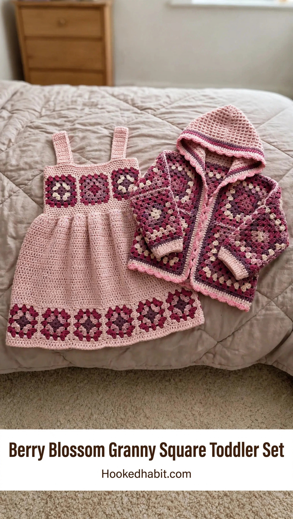 Berry Blossom Granny Square Toddler Set