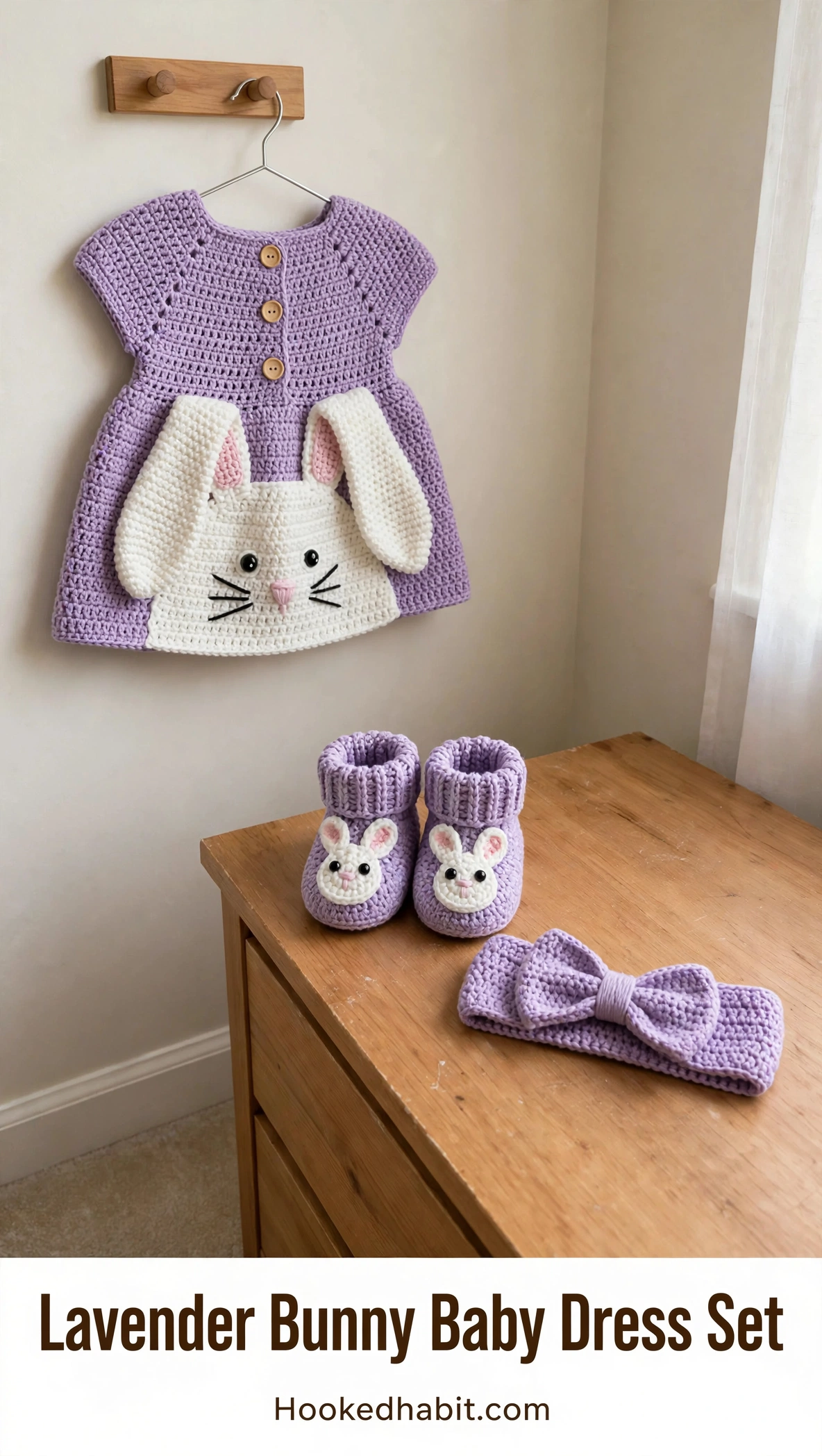 Lavender Bunny Baby Dress Set