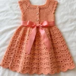 Peach Blossom Crochet Toddler Dress
