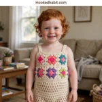 Rainbow Flower Granny Square Baby Romper Free Crochet Pattern