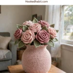 Pink Rose Garden Crochet Vase Free Crochet Pattern