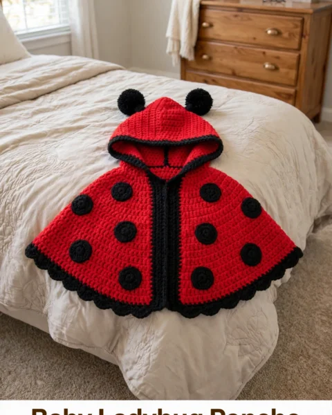 Baby Ladybug Poncho Free Crochet Pattern