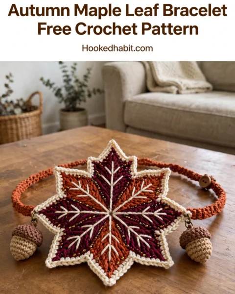 Autumn Maple Leaf Bracelet Free Crochet Pattern