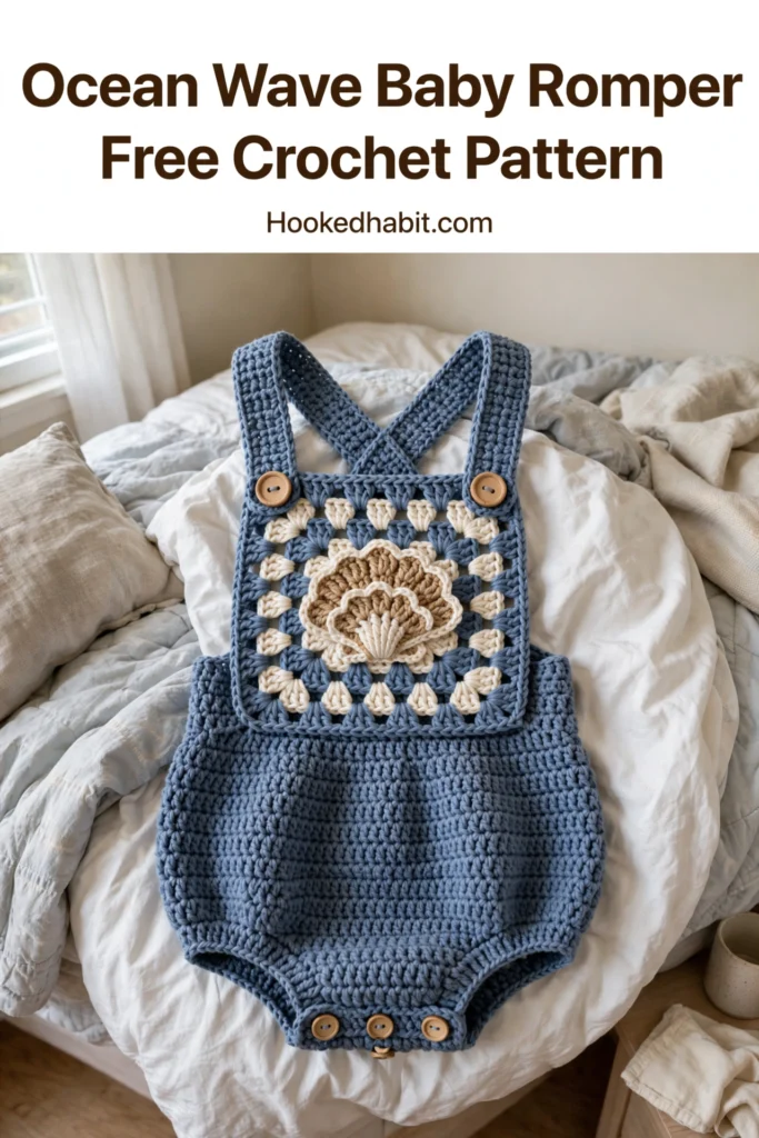 Ocean Wave Baby Romper Free Crochet Pattern