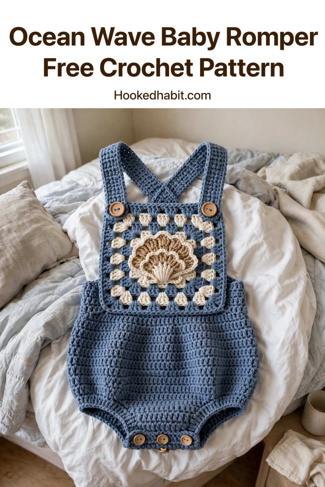 Ocean Wave Baby Romper Free Crochet Pattern