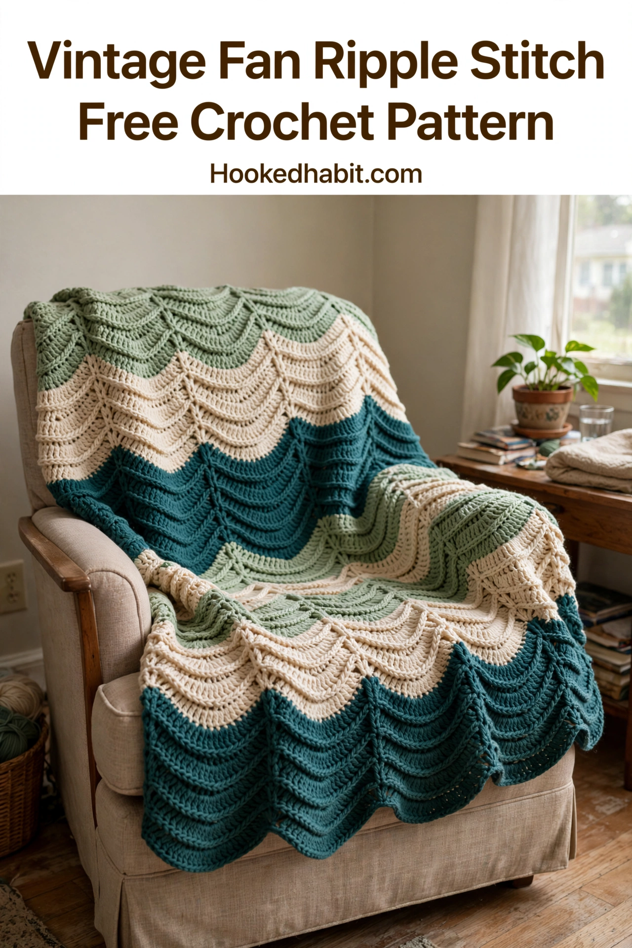 Vintage Fan Ripple Stitch Free Crochet Pattern