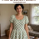 Mint Sage Checkered Crochet Dress Free Crochet Pattern