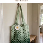 Sage Green Granny Tote with Daisy Free Crochet Pattern