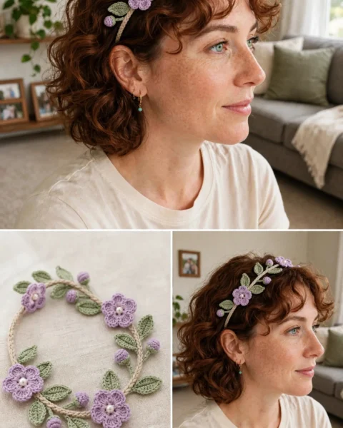 Lavender Wildflower Crochet Crown Free Crochet Pattern