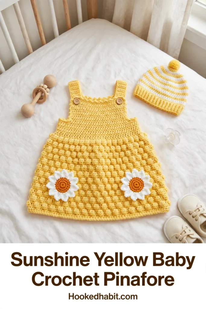 Sunshine Yellow Baby Crochet Pinafore