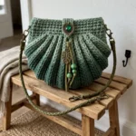Sage Green Botanical Shell Purse