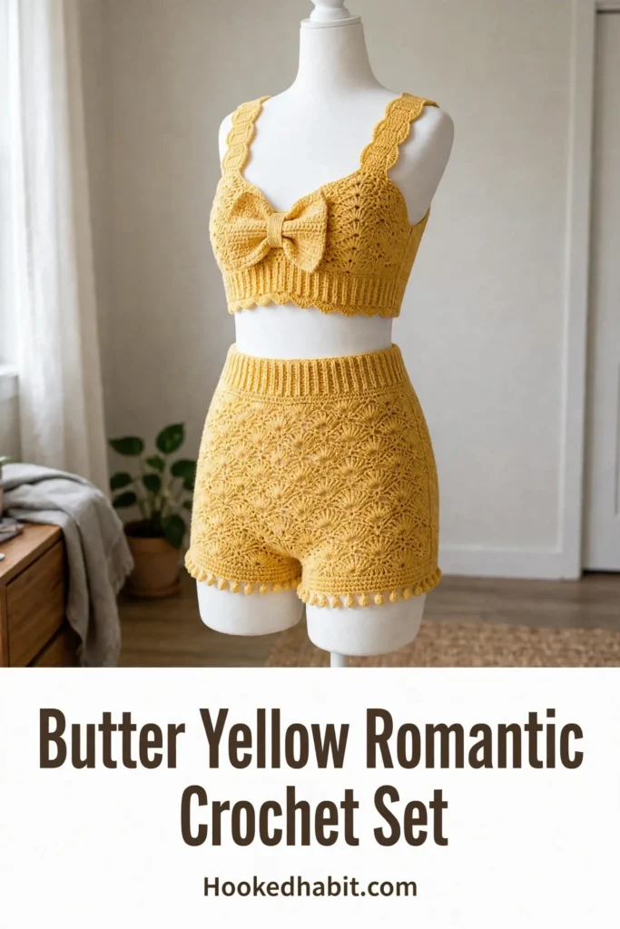 Butter Yellow Romantic Crochet Set