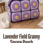 Lavender Field Granny Square Pouch
