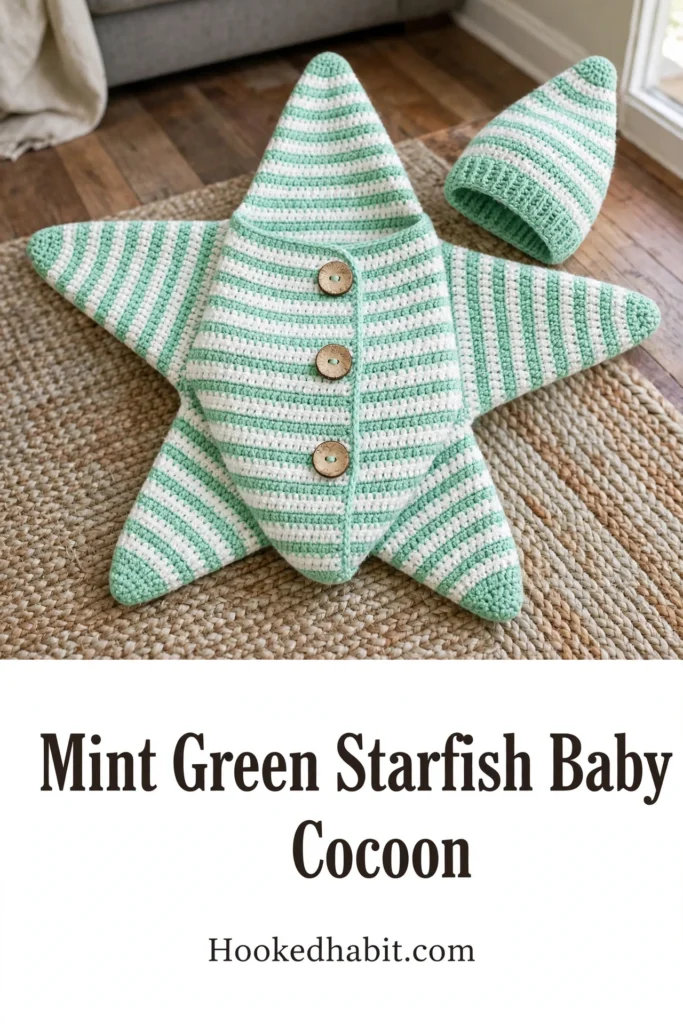 Mint Green Starfish Baby Cocoon