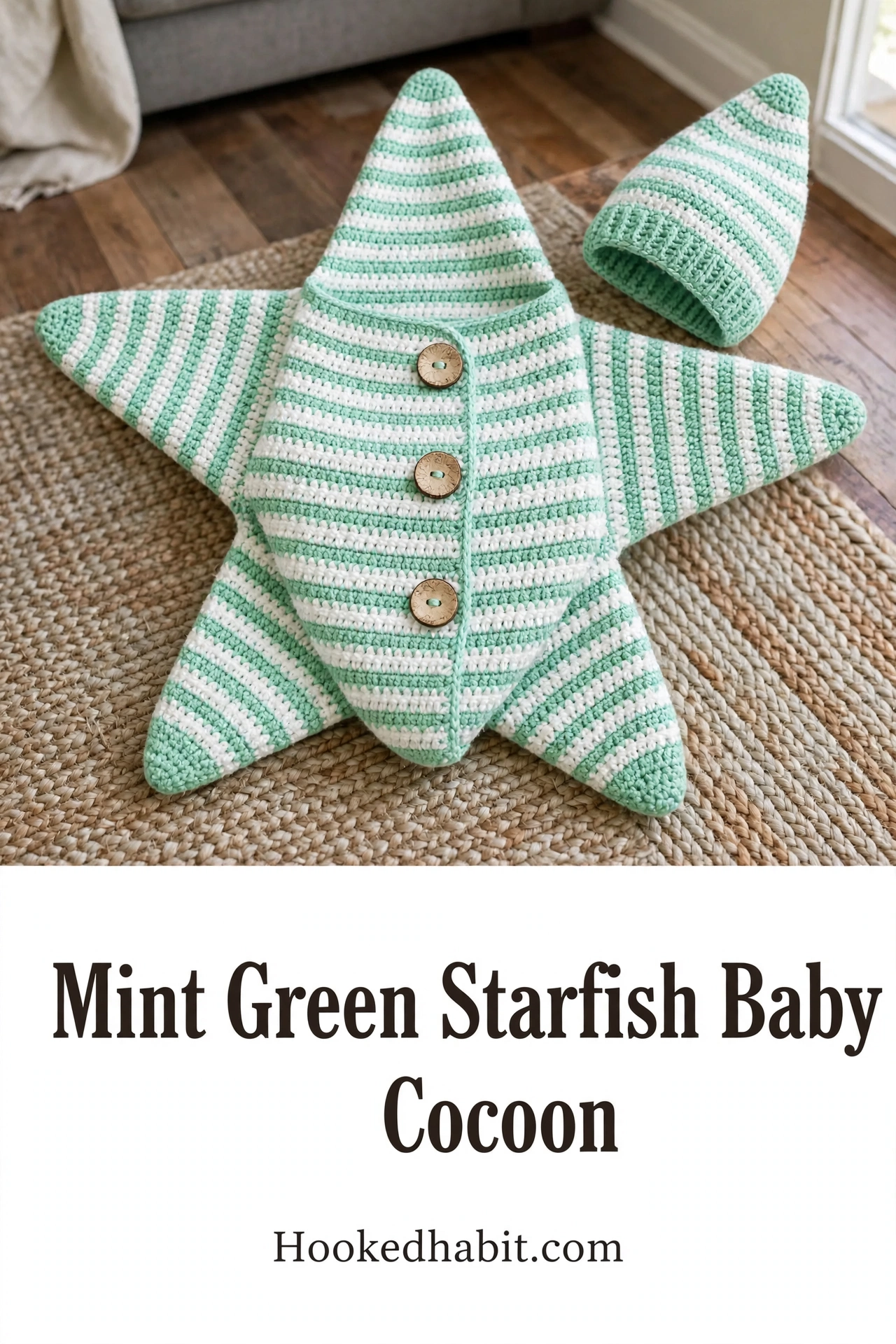 Mint Green Starfish Baby Cocoon