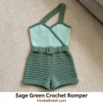 Sage Green Crochet Romper