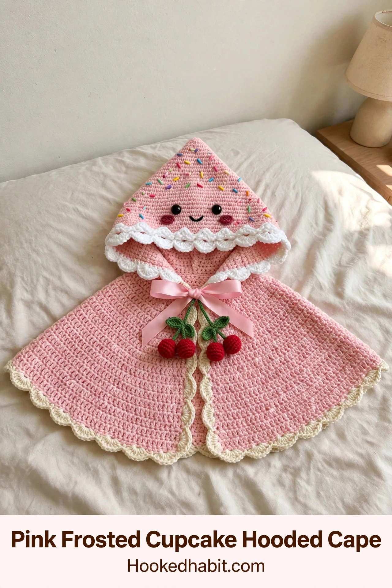 Pink Frosted Cupcake Hooded Cape