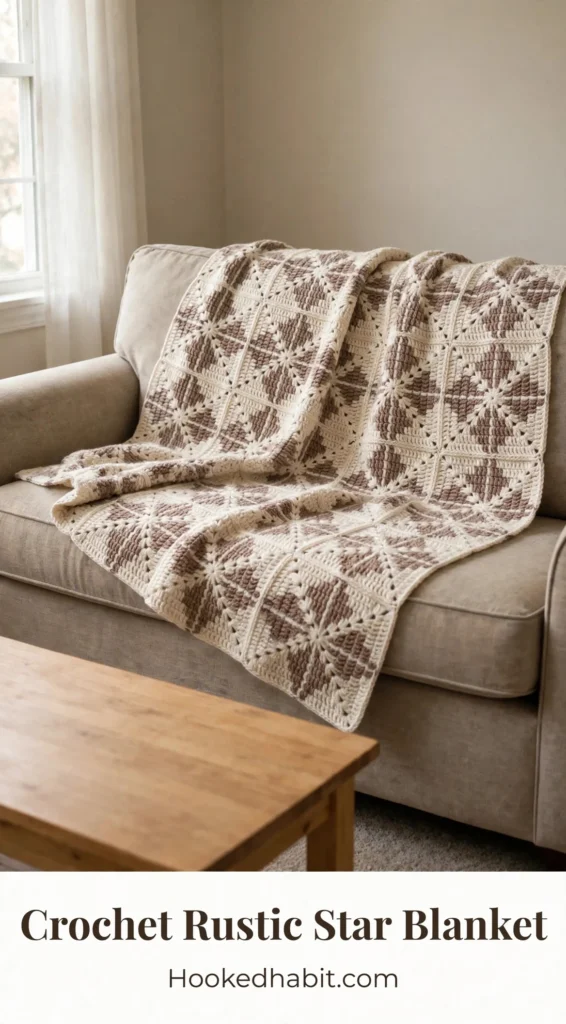 Crochet Rustic Star Blanket