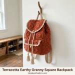 Terracotta Earthy Granny Square Backpack