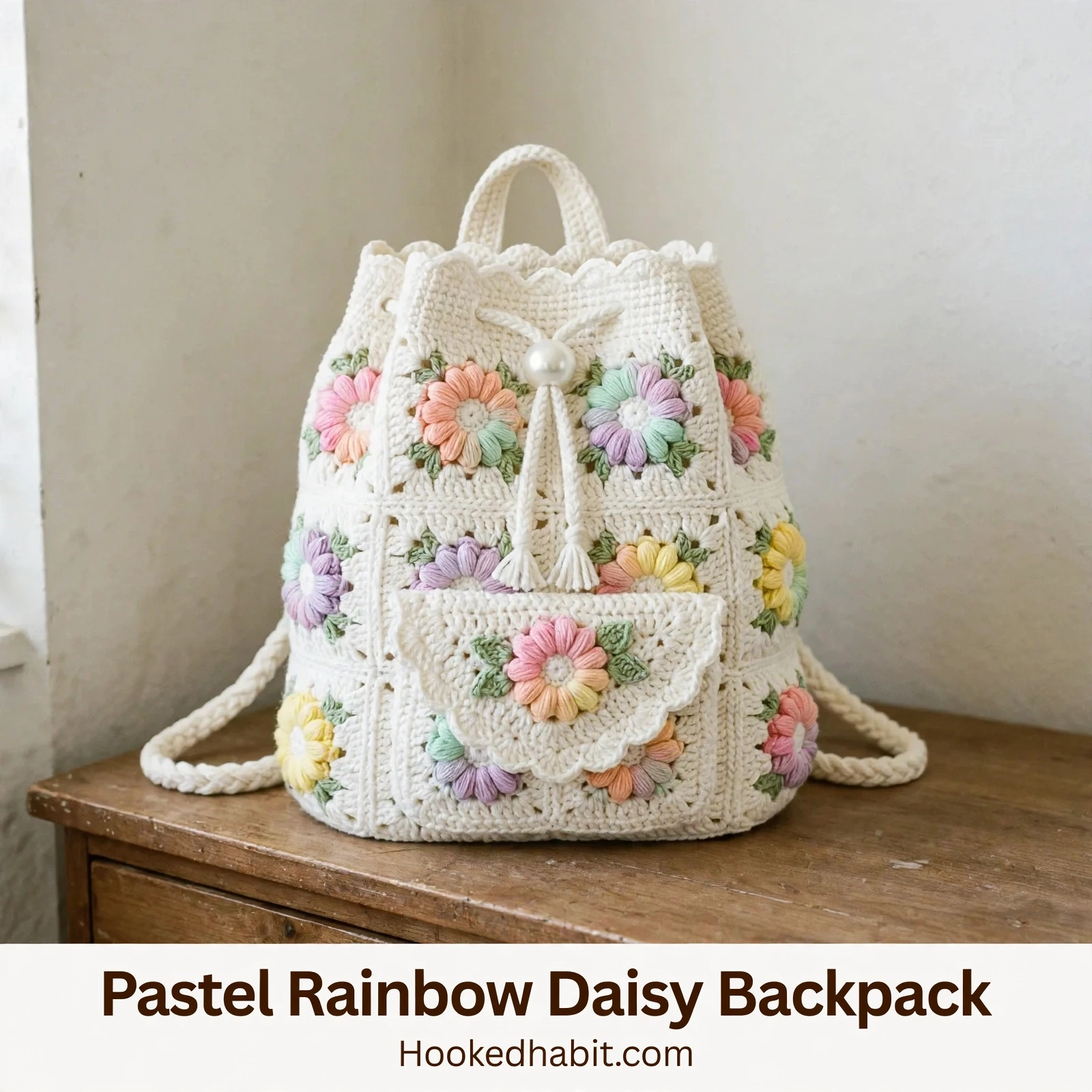 Pastel Rainbow Daisy Backpack