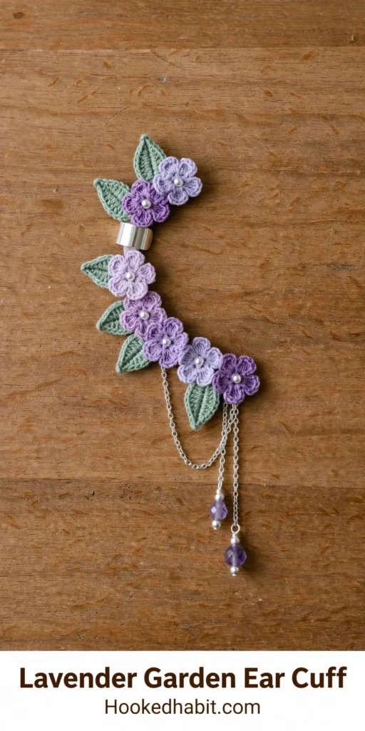 Lavender Garden Ear Cuff