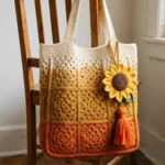 Autumn Harvest Tote with Sunflower