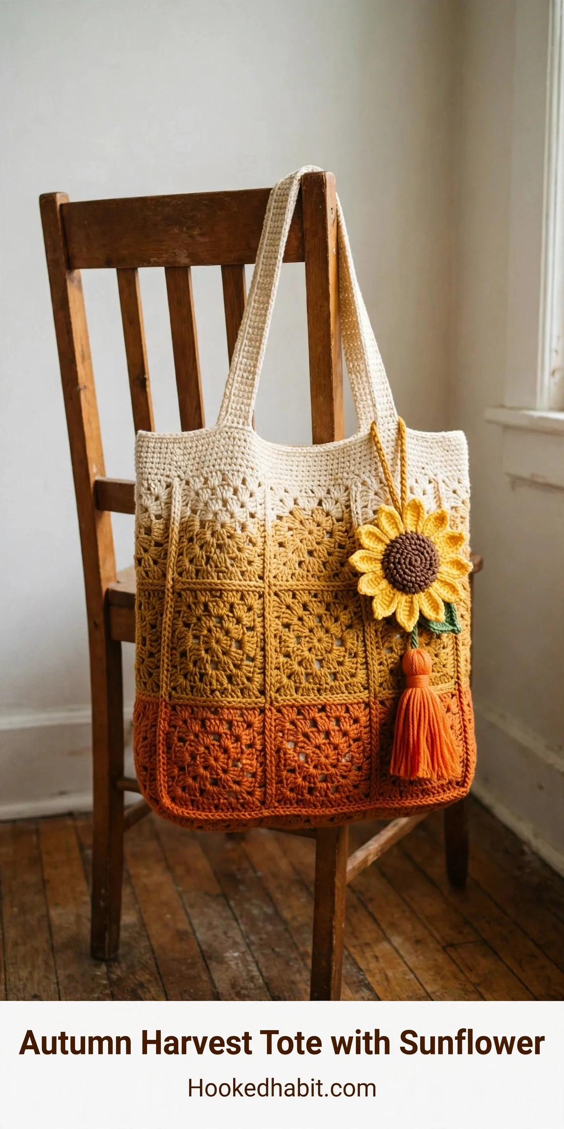 Autumn Harvest Tote with Sunflower