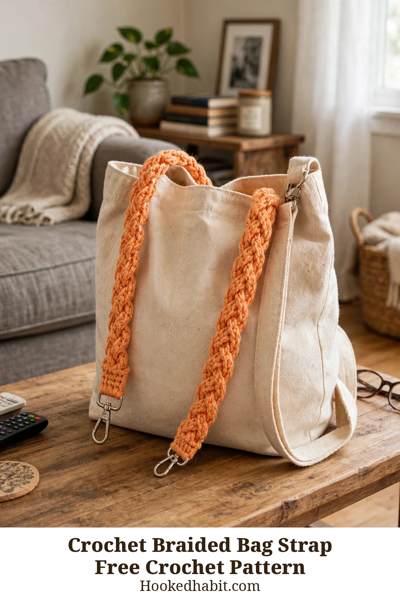Crochet Braided Bag Strap Free Crochet Pattern