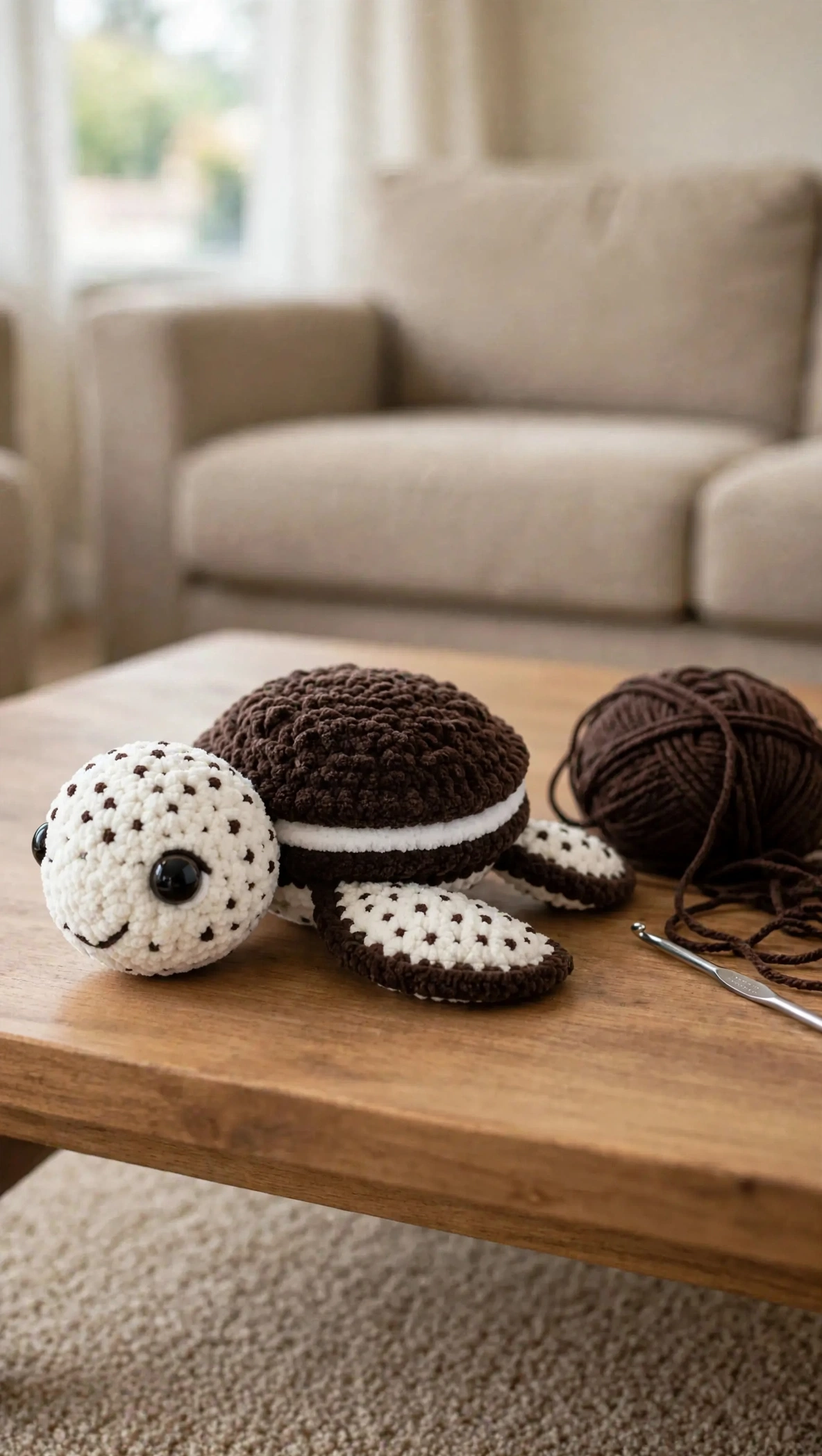 Oreo Cookie Turtle Amigurumi detail