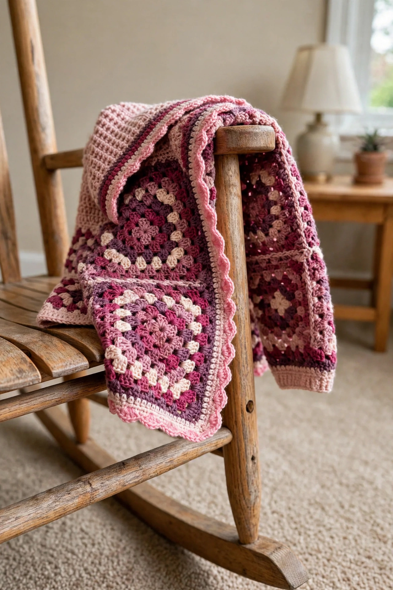 Berry Blossom Granny Square Toddler Set detail
