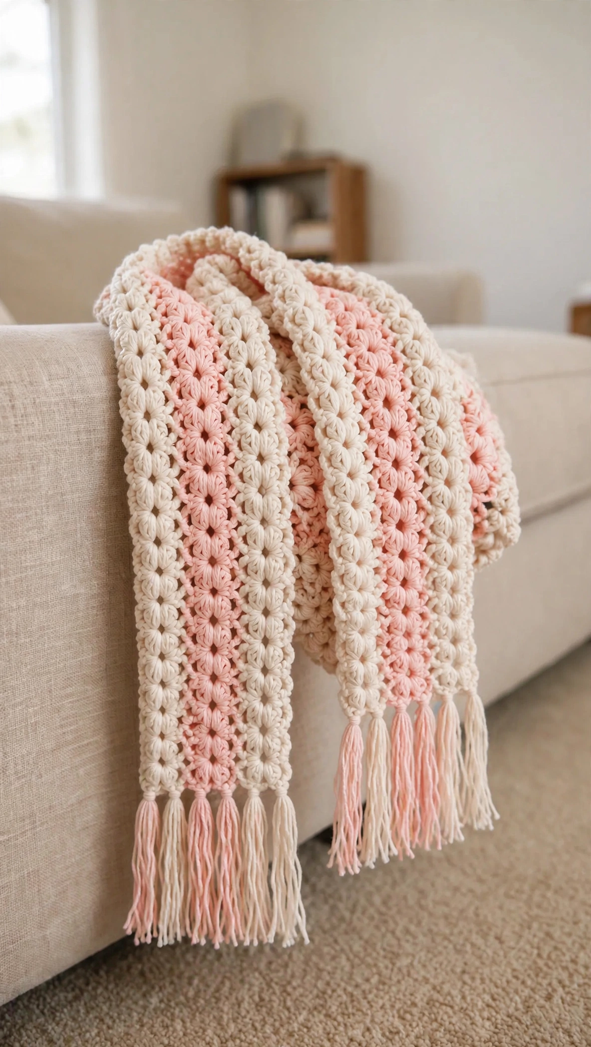 Crochet Wheat Ear Scarf detail
