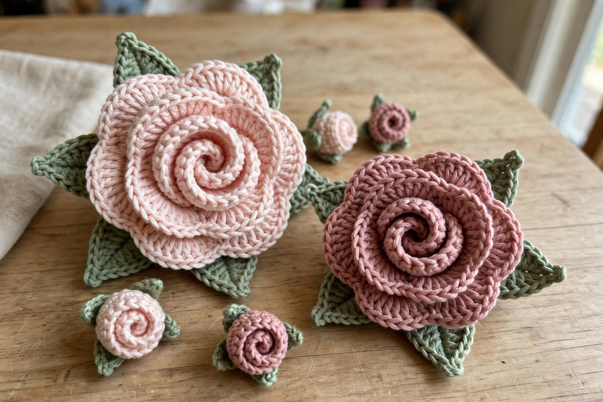 Pink Rose Garden Crochet Vase Free Crochet Pattern