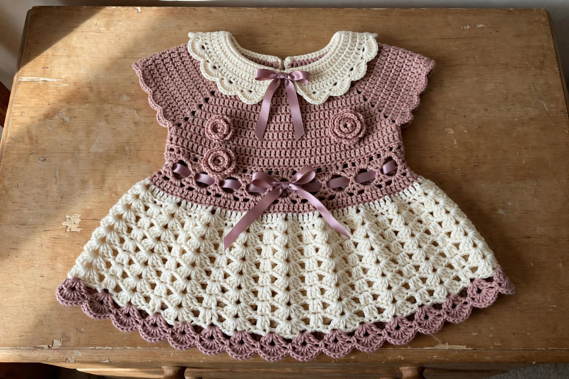Rose Garden Baby Dress Set Free Crochet Pattern