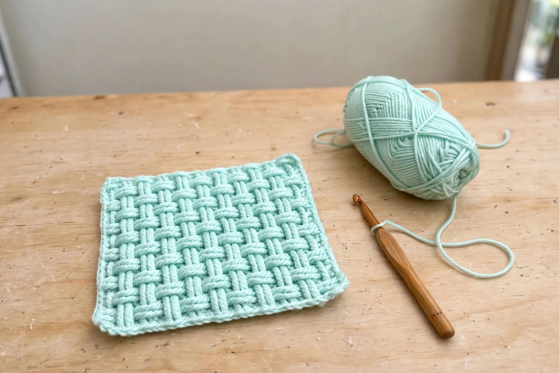 Basket weave stitch detail