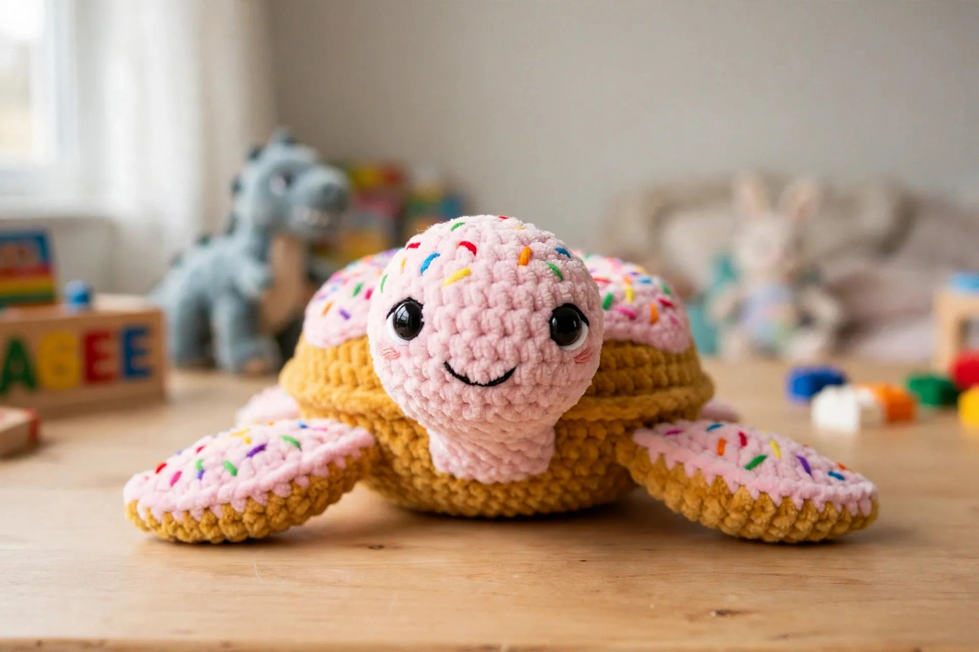 Rainbow Sprinkle Donut Turtle detail